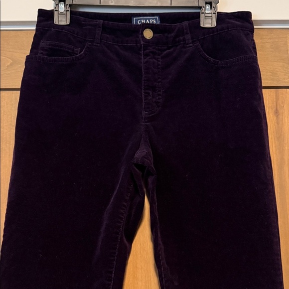 Chaps Denim - Dark Purple CHAPS Denim Velvety Corduroy Pants Womens 8 Straight leg high waist
